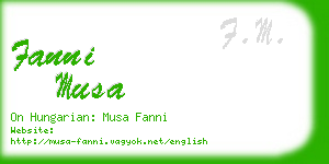 fanni musa business card